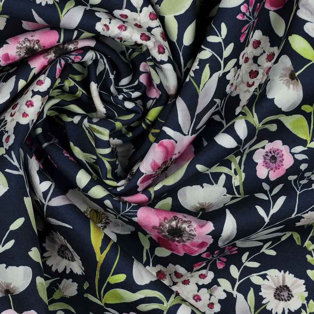 S02 – SÖTÉT kék, virágokkal